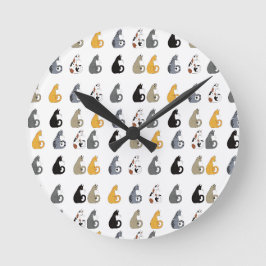 Kitty Cats Wandklok Ronde Klok