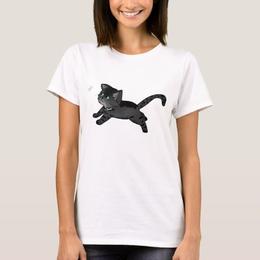 Kitty Chasing Après Un T-Shirt Moth (Devant)