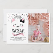 Kitty Chat Anniversaire Invitation avec photo (Devant)