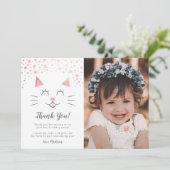Kitty Chat Anniversaire Merci Photo personnalisée (Debout devant)