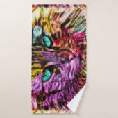 Kitty Chat Automne Feuilles d'Artsy Coloré Design (Serviette de bain)