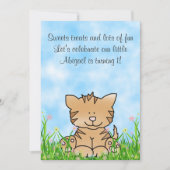 Kitty Chat et Fleurs 1er Anniversaire Invitation (Devant)