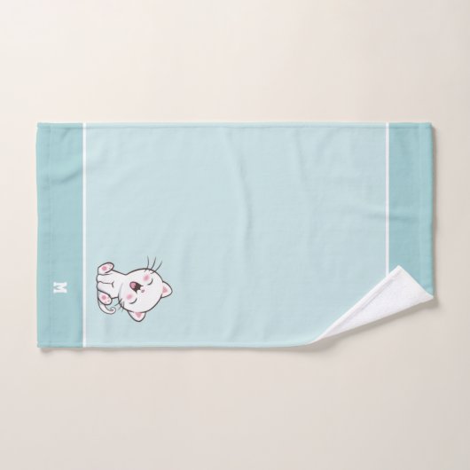 Kitty Chat & Monogramme sur le kit de serviettes d (Serviette à main)