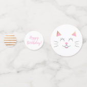 Kitty Chat Rose Gold Girls Anniversaire Confetti (Devant)