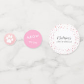 Kitty Chat Rose Gold Girls Anniversaire Confetti (Derrière)