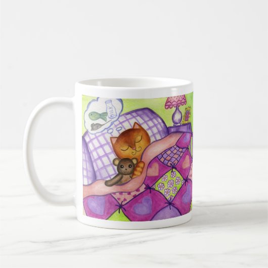 Kitty Chat Teddy Bear Quilg Mug (Gauche)