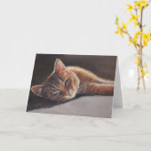 Kitty dans la carte de voeux d'art de chat (Fleur jaune)