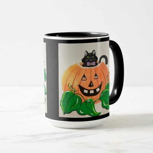 Kitty dans Mug Citrouille (Devant droit)