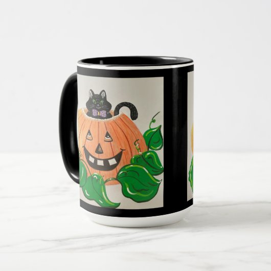 Kitty dans Mug Citrouille (Devant gauche)