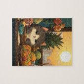 Kitty dans un panier dans le Puzzle du Soleil (Horizontal)