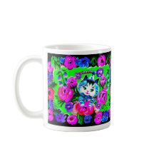 Kitty dans un panier Mug rétro
