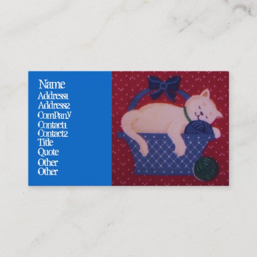 Kitty dans une carte d'affaires/profil de panier (Devant)