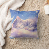 Kitty dormant sur Coussin de jet de nuage (Couverture)