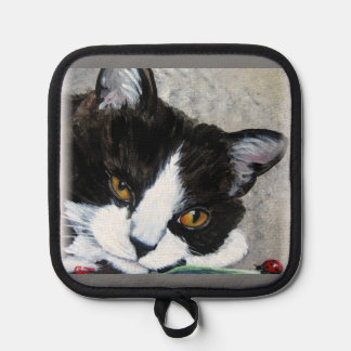 Kitty en lieveheersbeestjes ovenwanten & pannenlap