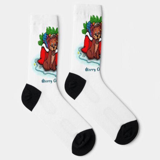 Kitty en Puppy, prettig Kerstfeest Sokken (Rechts)