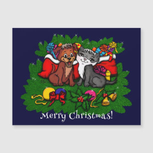 Kitty et Chiot, Bonne carte magnétique XMas