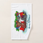 Kitty et chiot, Happy XMas (Serviette à main)