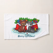 Kitty et chiot, Happy XMas (Serviette à main)