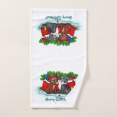 Kitty et chiot, Happy XMas (Serviette à main)