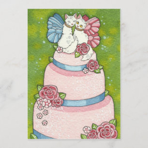 Kitty Fairy Mariage Cake Topper Invitation