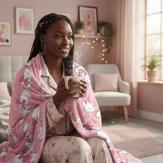 Kitty Fleece Blanket Deken