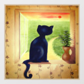 Kitty in the Window Raamsticker (Vel)