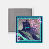 Kitty Inspirations Magnet chat noir aimé (Recto/Verso)
