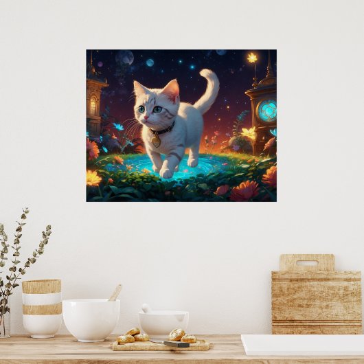 *~* Kitty kat 5:4 katje Celestial Fantasy Poster (Keuken)