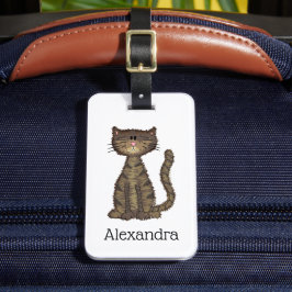  kitty kat gepersonaliseerd bagagelabel