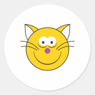 Kitty Kat Gezicht Ronde Sticker
