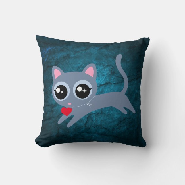 Kitty kat hart dief Schattige cadeau Kussen (Voorkant)