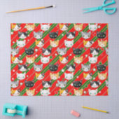 Kitty Kat Kerst Rood & Groen Schattige Tissuepapier (Craft)