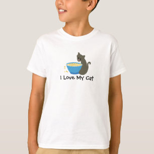 Kitty Kat met Voedselbak T-shirt