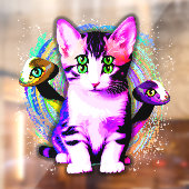 Kitty Kat Psychisch Esthetisch Karakter Raamsticker (Vel 2)