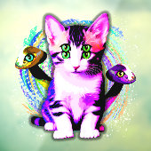 Kitty Kat Psychisch Esthetisch Karakter Raamsticker (Vel 3)