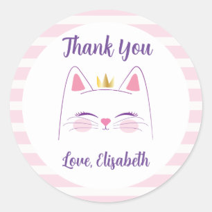 Kitty Kat Roze en Goud Ronde Sticker