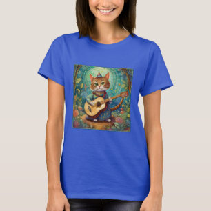 Kitty Kat Speelt Gitaar T-shirt