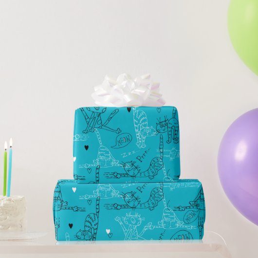 Kitty Kat Streken Cadeaupapier (Feestgeschenken)
