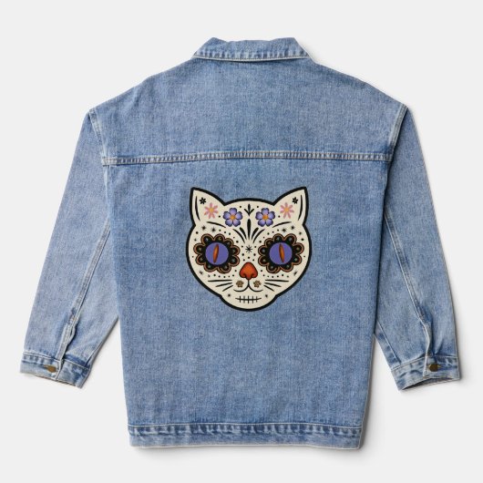 Kitty Kat Suiker Schedel Denim Jacket (Achterkant)