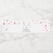 Kitty Kat Thema Verjaardag Roze Waterfles Etiket (Enkel label)