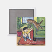 Kitty Love Games Custom Art Refrigerator Magnet (Recto/Verso)