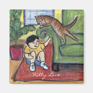 Kitty Love Games Custom Art Refrigerator Magnet