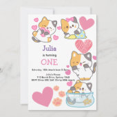kitty one baby girl invitation 2 (Devant)