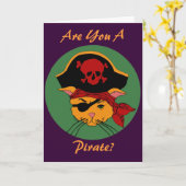 Kitty pirate ou jolie princesse ? Carte d'annivers (Fleur jaune)