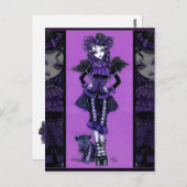 Kitty Purple Chat gothique Victorian Angel Carte p (Devant / Derrière)