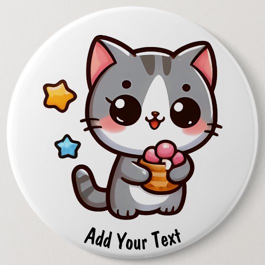 Kitty Ronde Button 6,0 Cm (Voorkant)