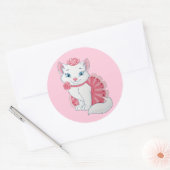 Kitty Ronde Sticker (Envelop)
