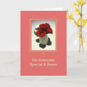 Kitty & Roses de thé Carte spéciale et douce (Fleur jaune)