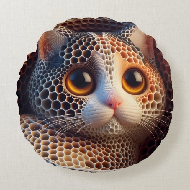 Kitty Round Pillow Rond Kussen (Voorkant)