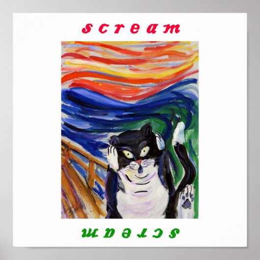 Kitty Scream met Scream-tekst Poster (Voorkant)
